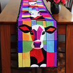 Vibrant Cow Table Runner