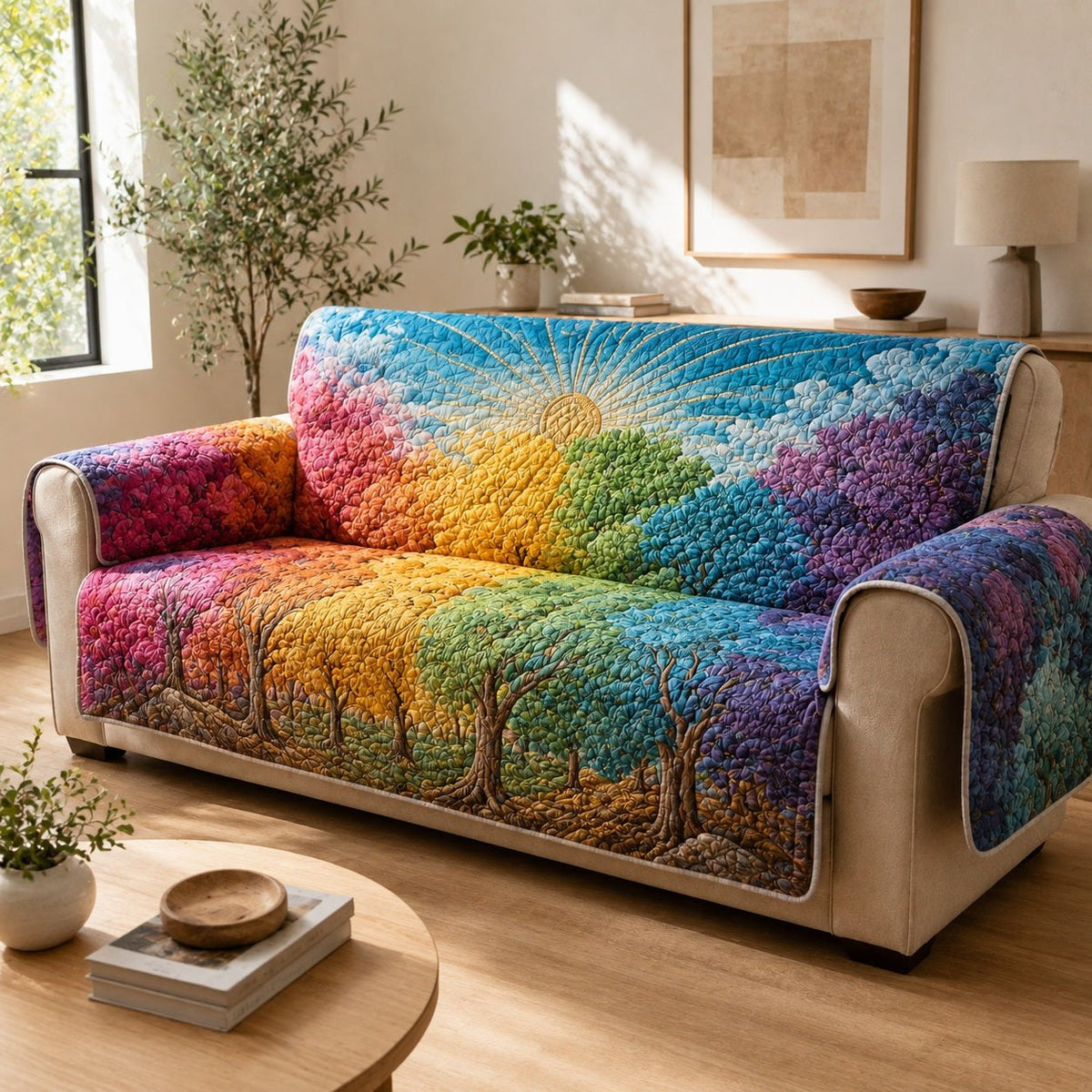 Vibrant Forest Spectrum Sofa Cover