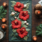 Vibrant Hibiscus Table Runner