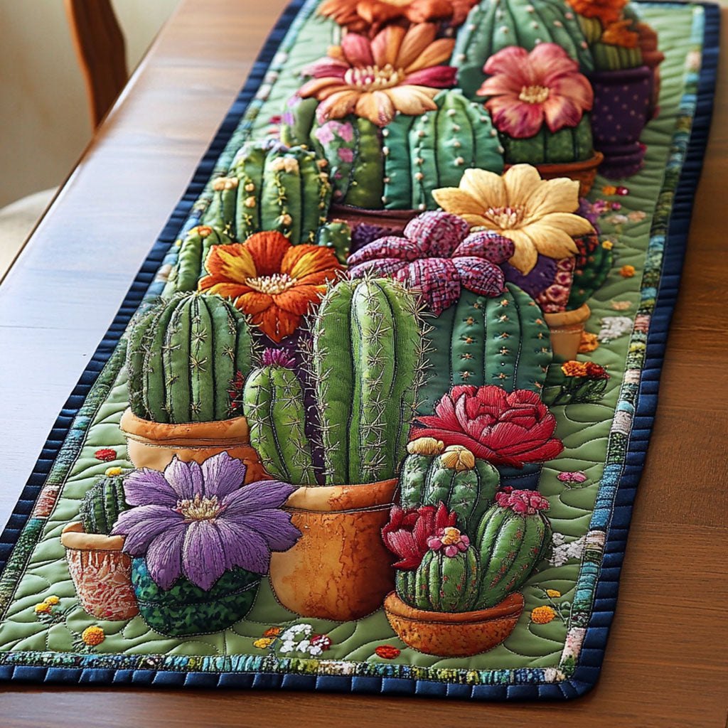 Vibrant Succulents Table Runner