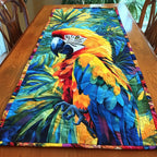 Colorful Macaw Parrots Table Runner