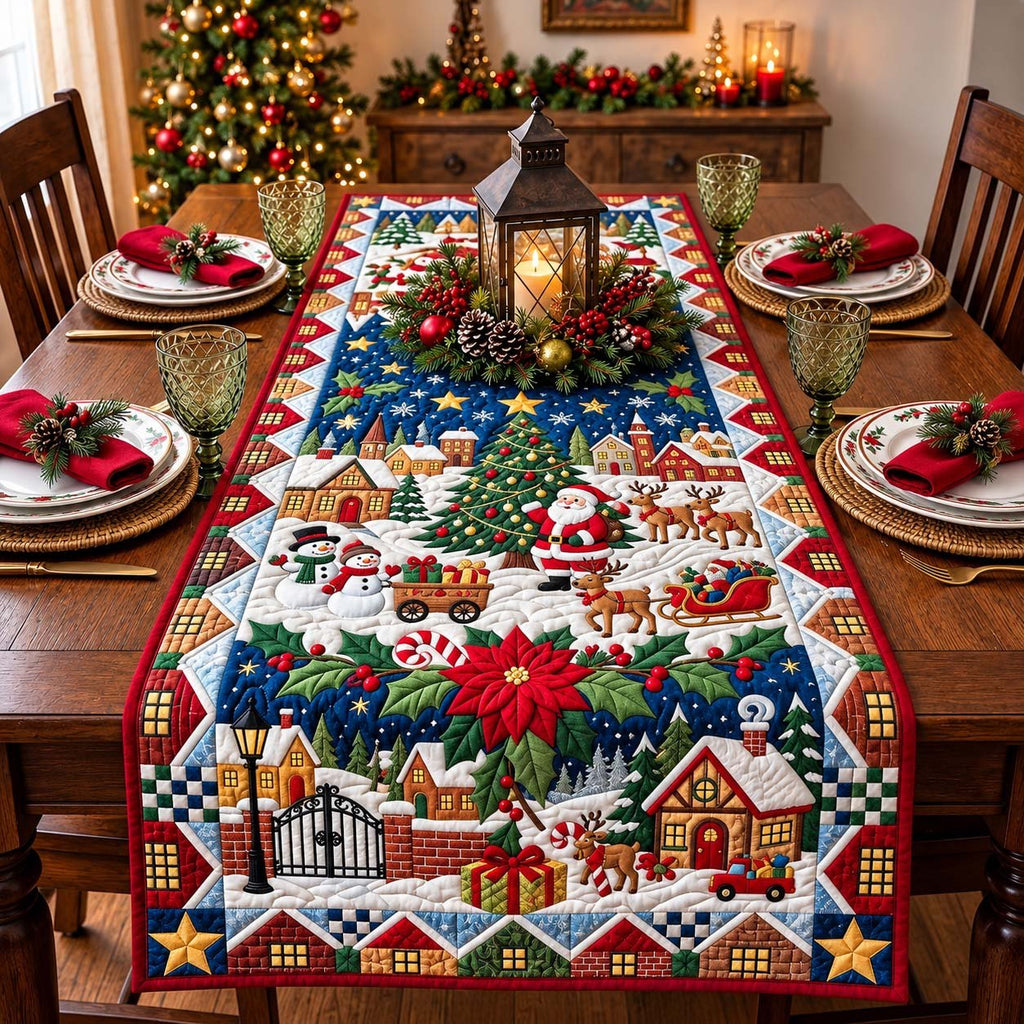 Village Night of Santa Table Runner