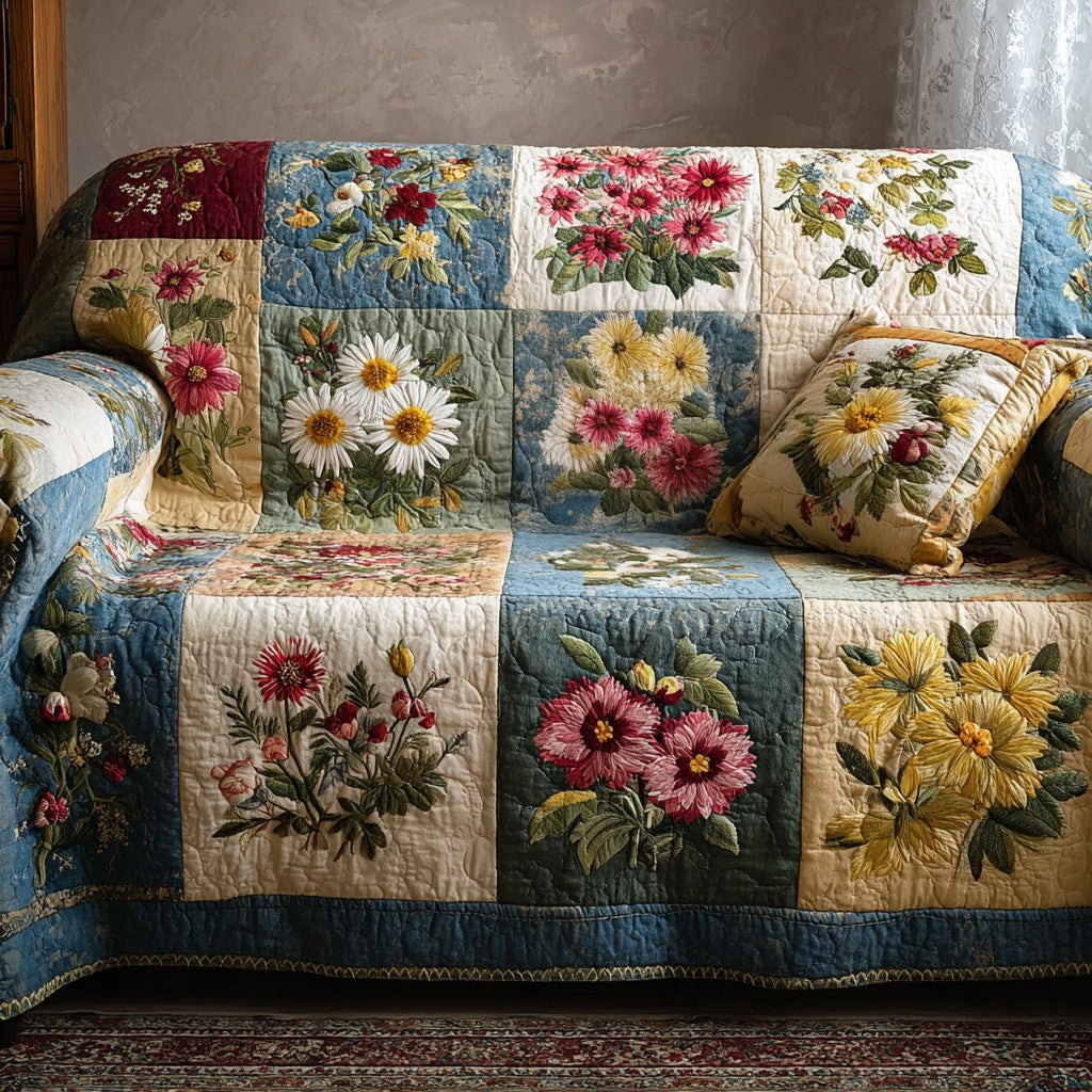 Vintage Bloom Haven Sofa Cover