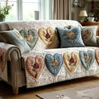 Vintage Bloom Hearts Sofa Cover