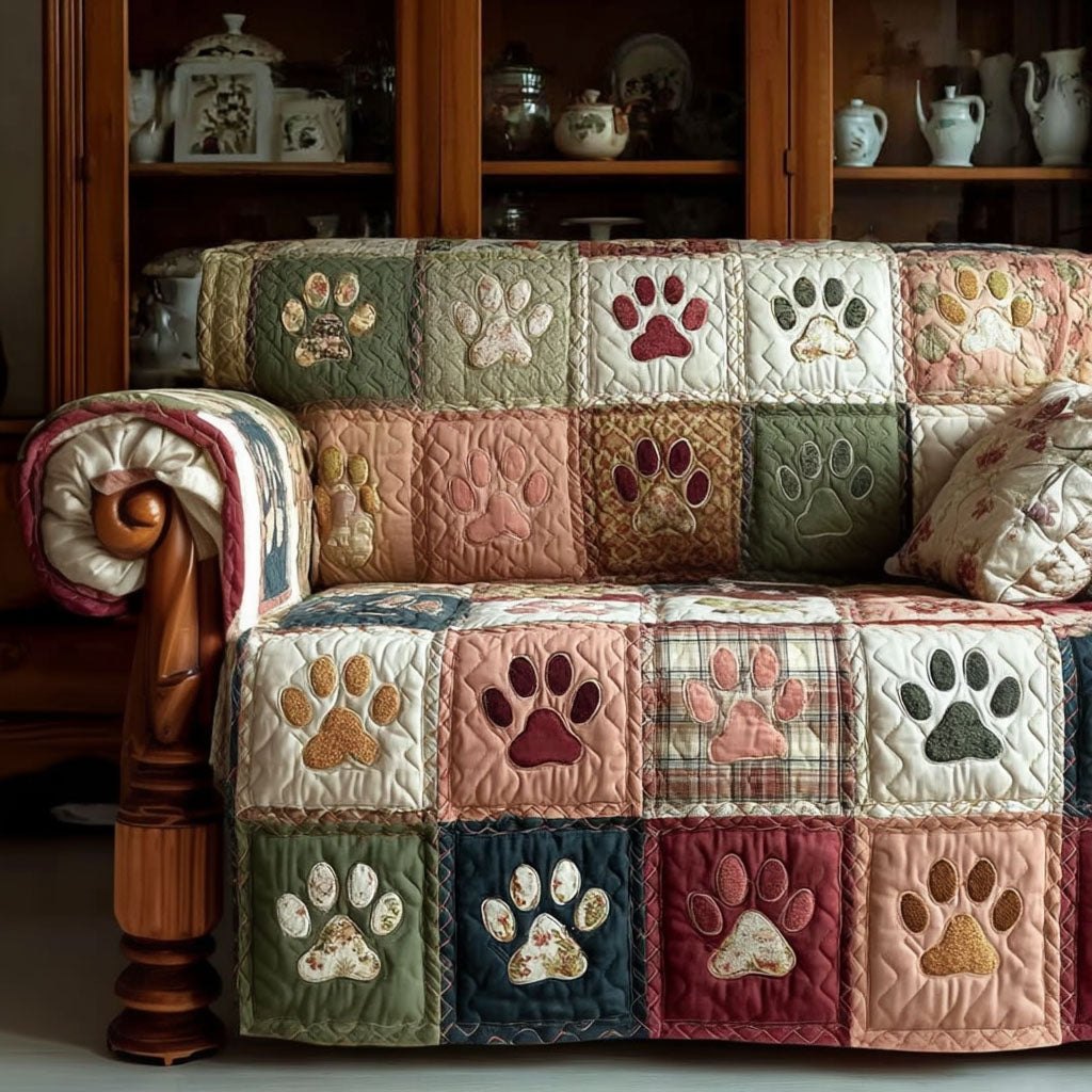 Vintage Garden Paws Sofa Cover
