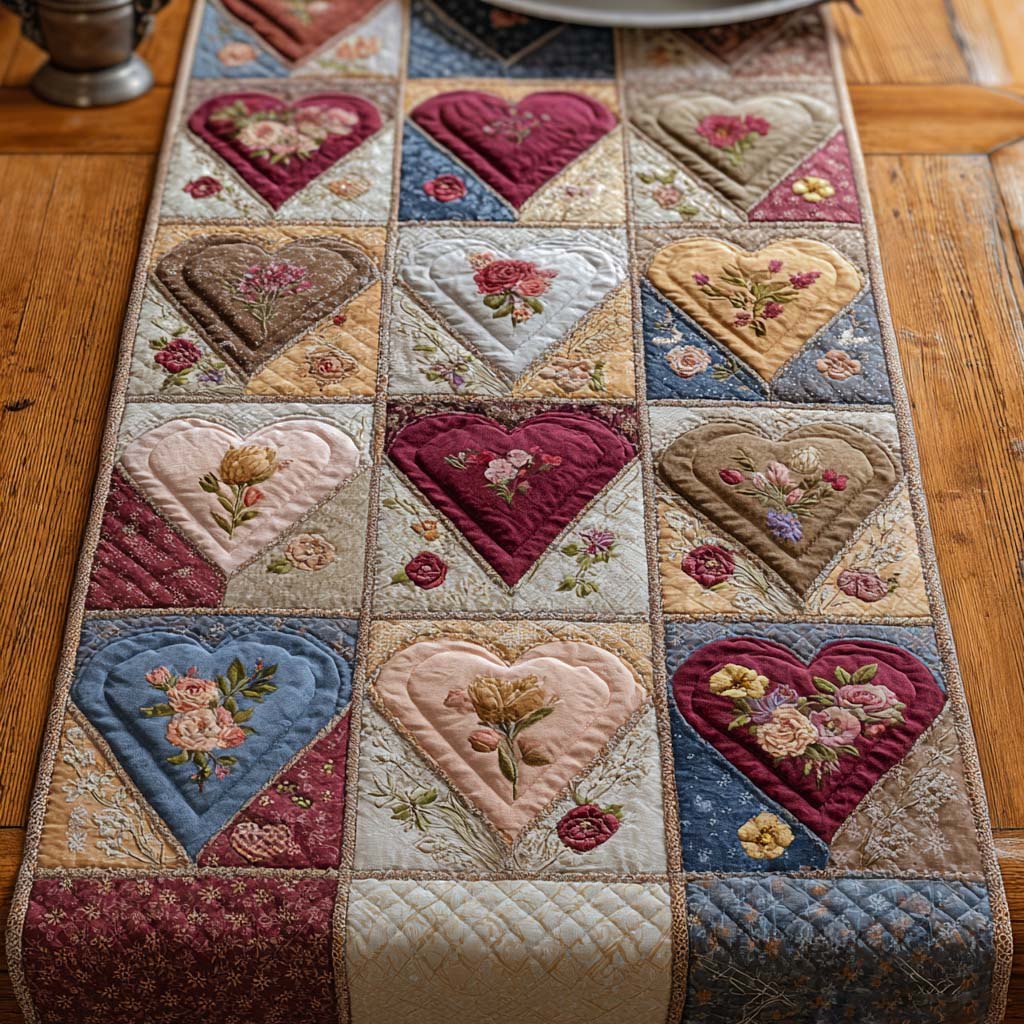 Vintage Heart Table Runner