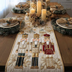 Cream and Gold Nutcrackers Table Runner