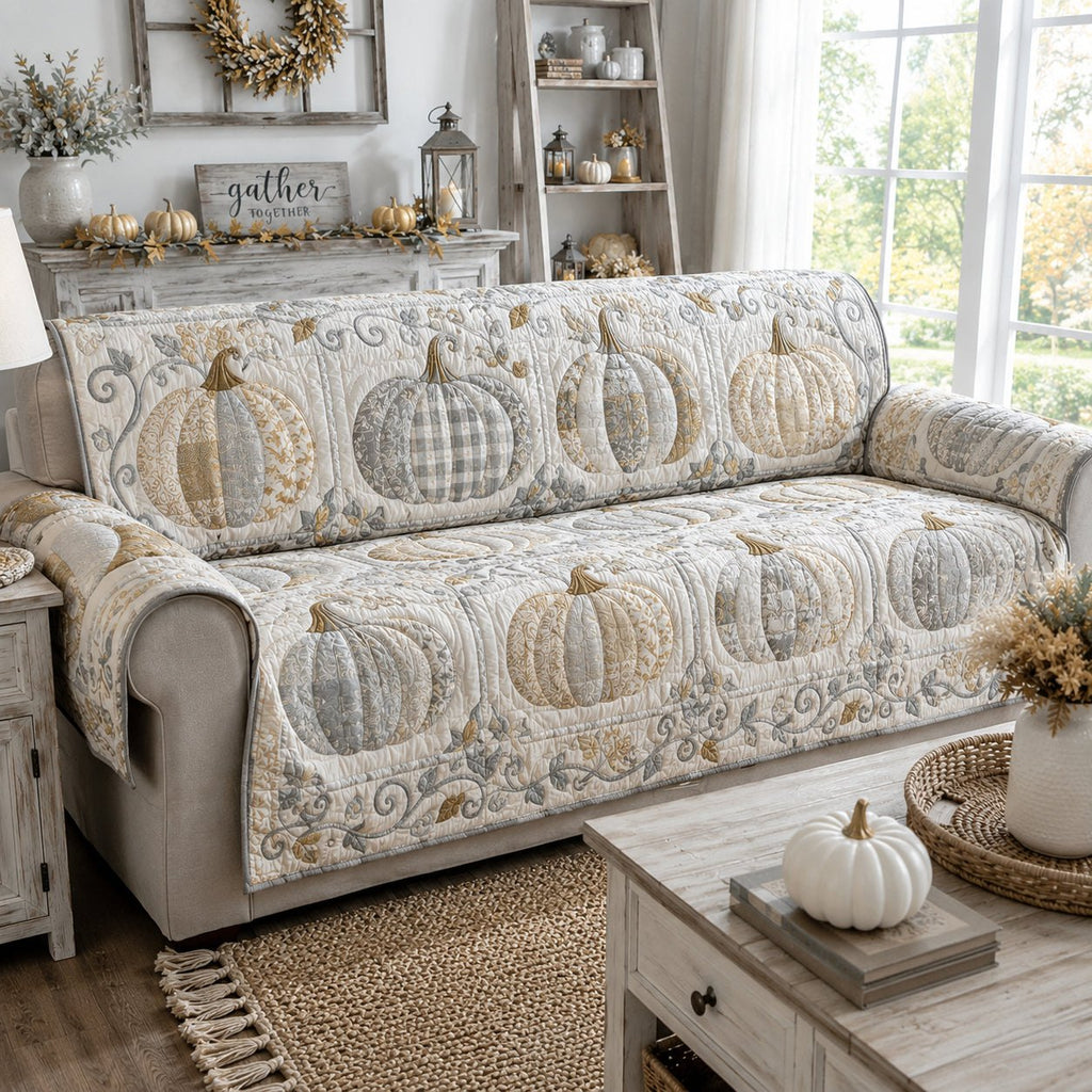 Vintage Pumpkin Patch Sofa Cover