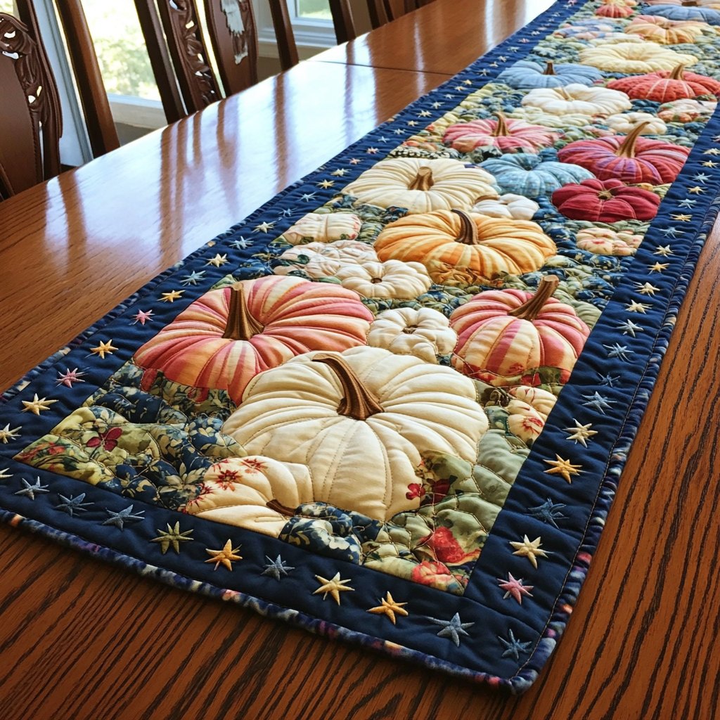 Vintage Pumpkin Table Runner