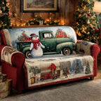 Vintage Truck Snowman Sofa Cover