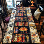 Autumn Bookshelf Blocks Table Runner
