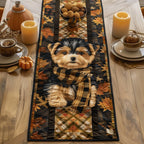 Vintage Fall Yorkie Table Runner