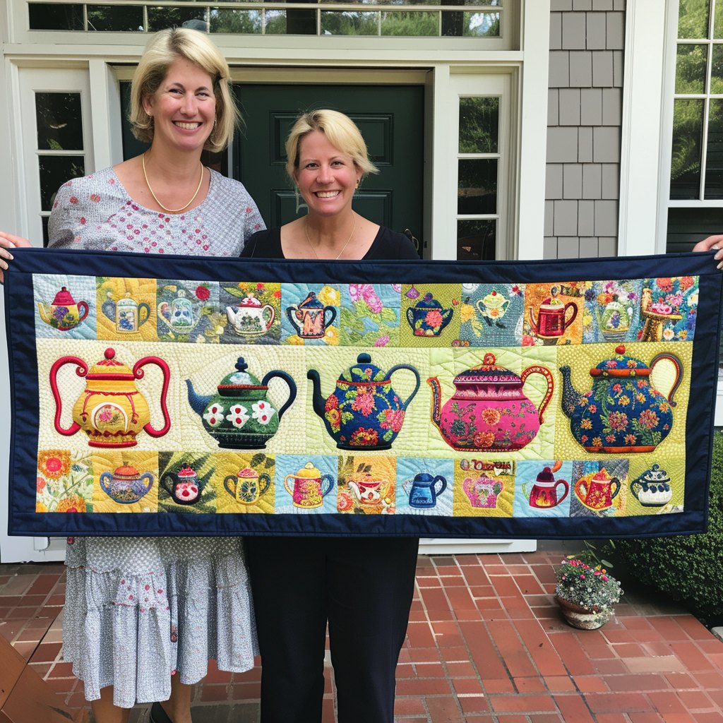 Vintage Teapot Table Runner