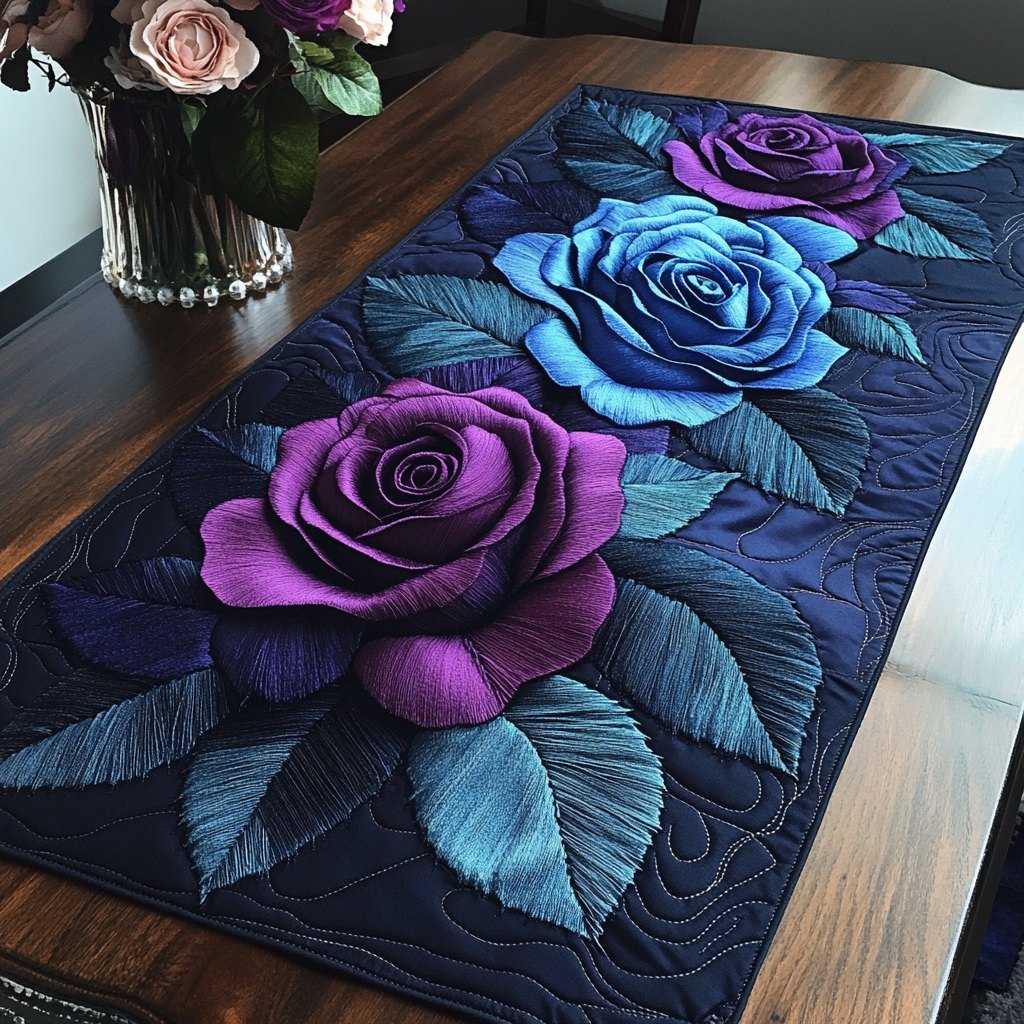 Violet Elegance Table Runner