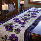Violet Flowers Table Runner
