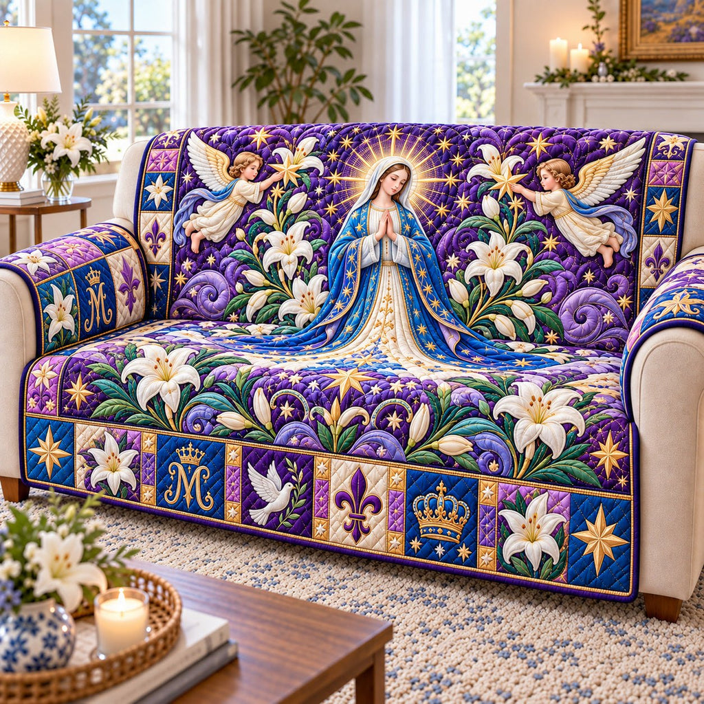 Virgin Mary Garden Sofa Cover