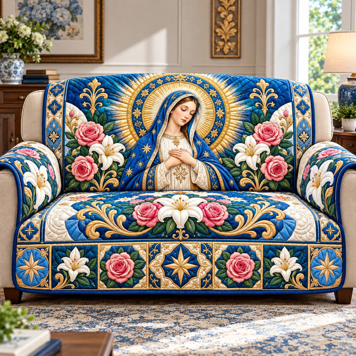 Virgin Mary Heavenly Sofa Cover