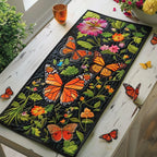 Vivid Monarch Butterflies Table Runner