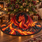 Volcano Dragon Christmas Tree Skirt