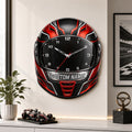 Racing helmet Custom Name Wall Clock — personalized with a custom name