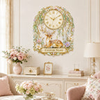 Personalized willow forest deer wall clock — personalized with a custom name