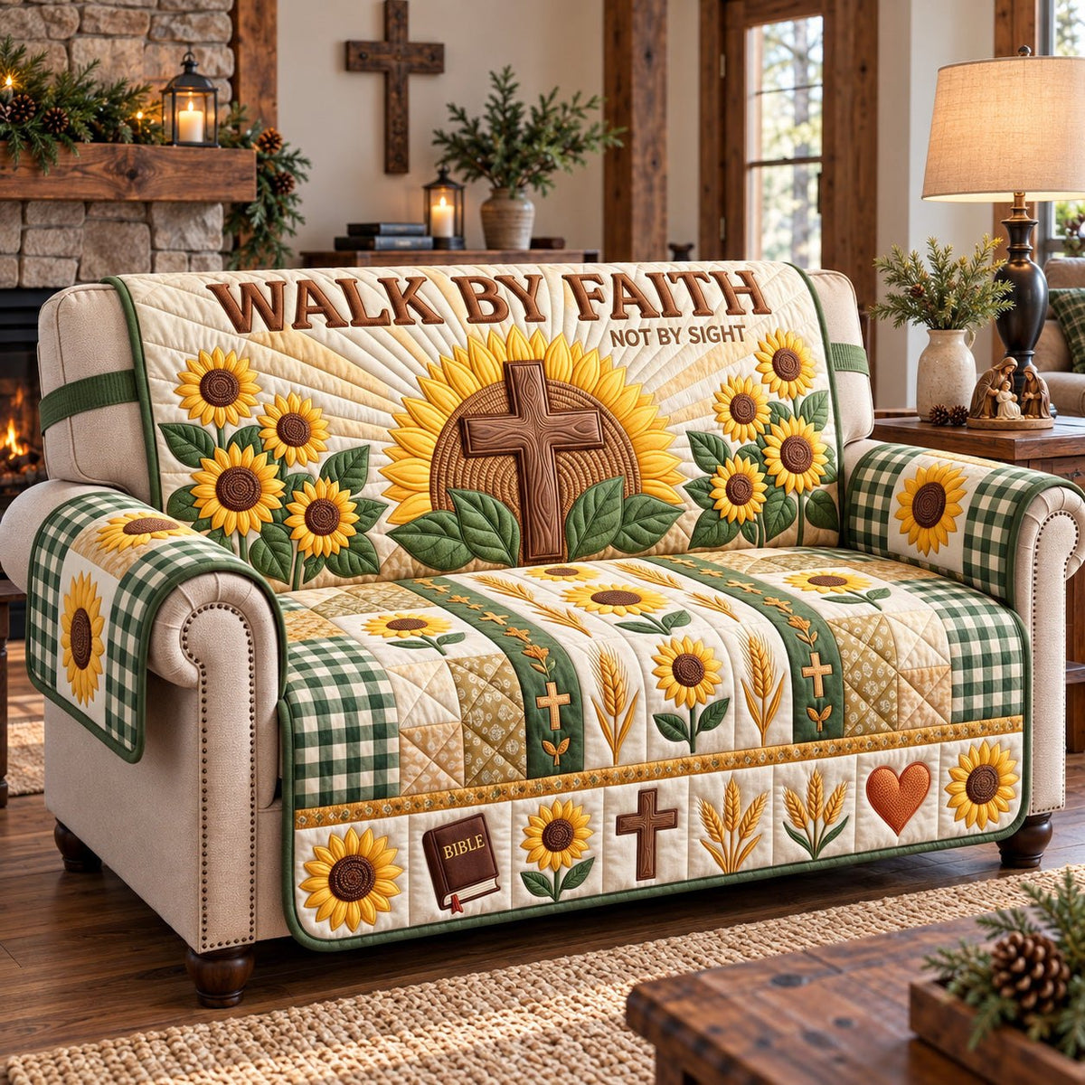 Sunflower Walk By Faith Sofa Cover