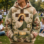 Lily Cross Blessing hoodie, all-over print