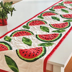 Watermelon Slices on White Table Runner