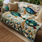 Sea Turtles on Pebble Stones Sofa Cover