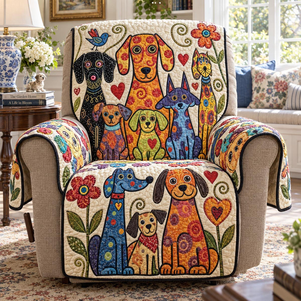 Whimsical Dog Garden Sofa Cover