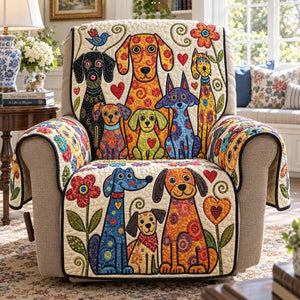 Whimsical Dog Garden Sofa Cover - Made to Order