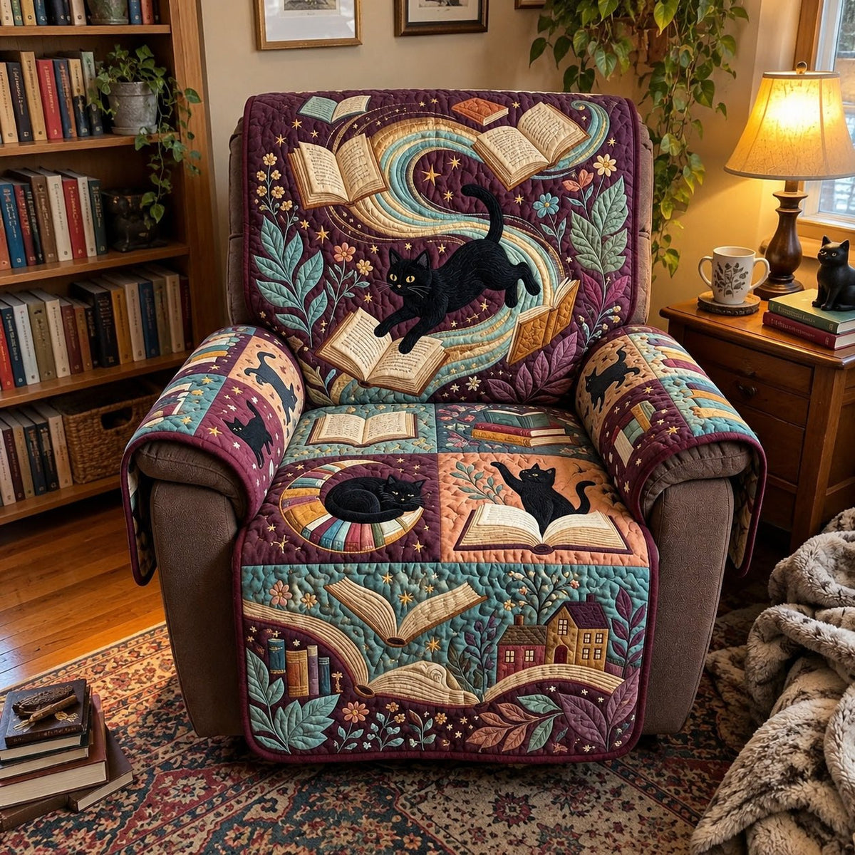 Whimsical Flying Books Sofa Cover