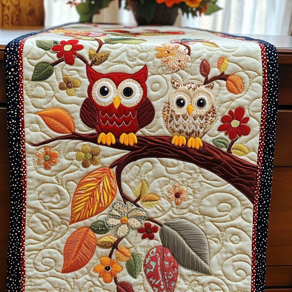 Whimsical Forest Owls Table Runner
