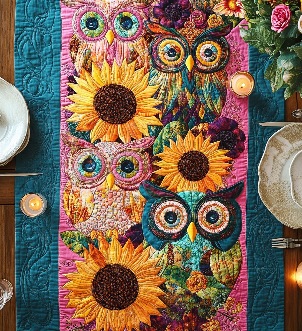 Whimsical Owl Delight Table Runner