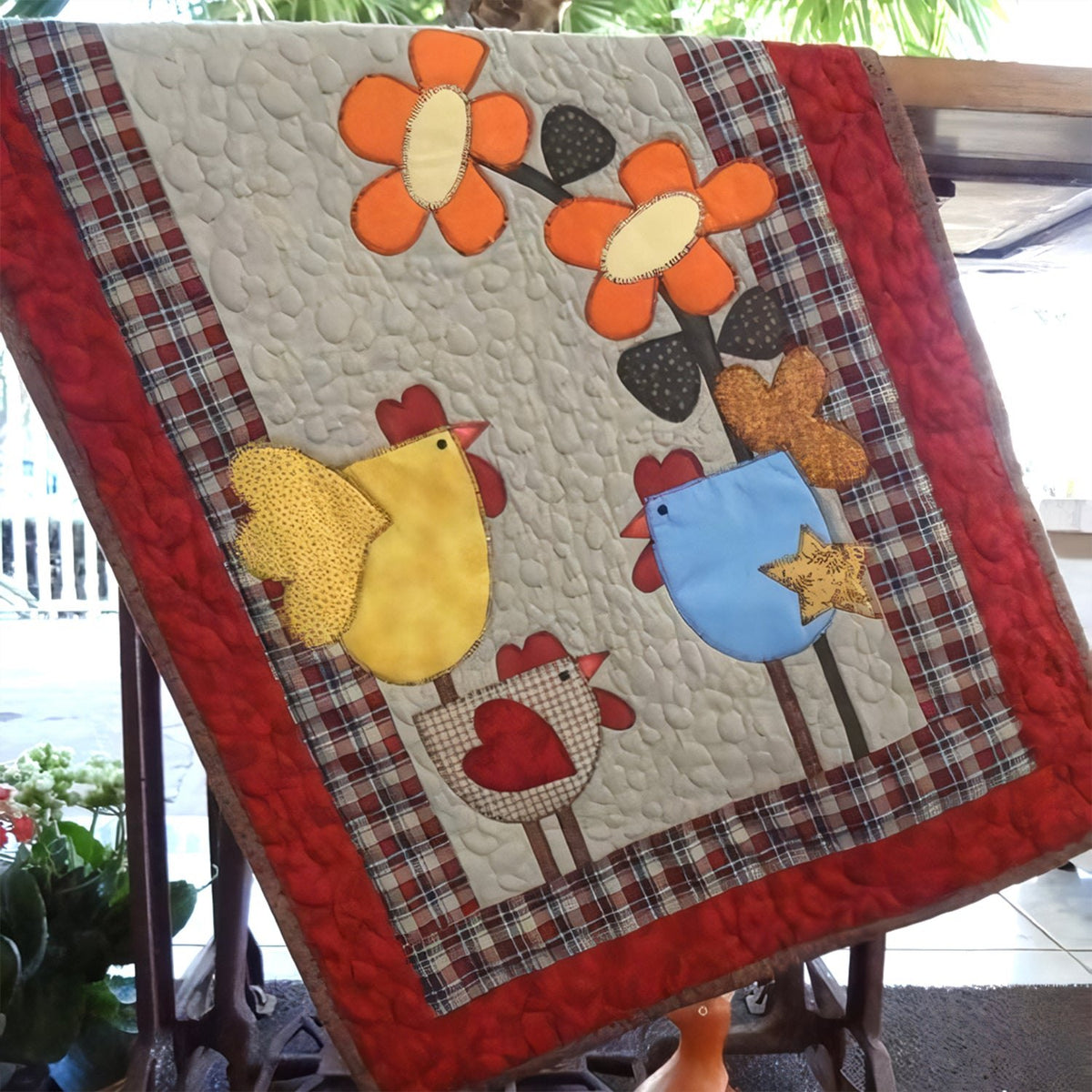 Whimsical Chickens Table Runner