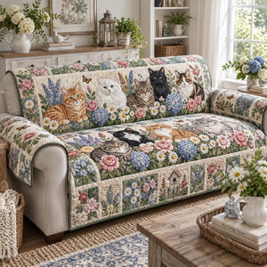 Whiskers in Bloom Sofa Cover - Made to Order