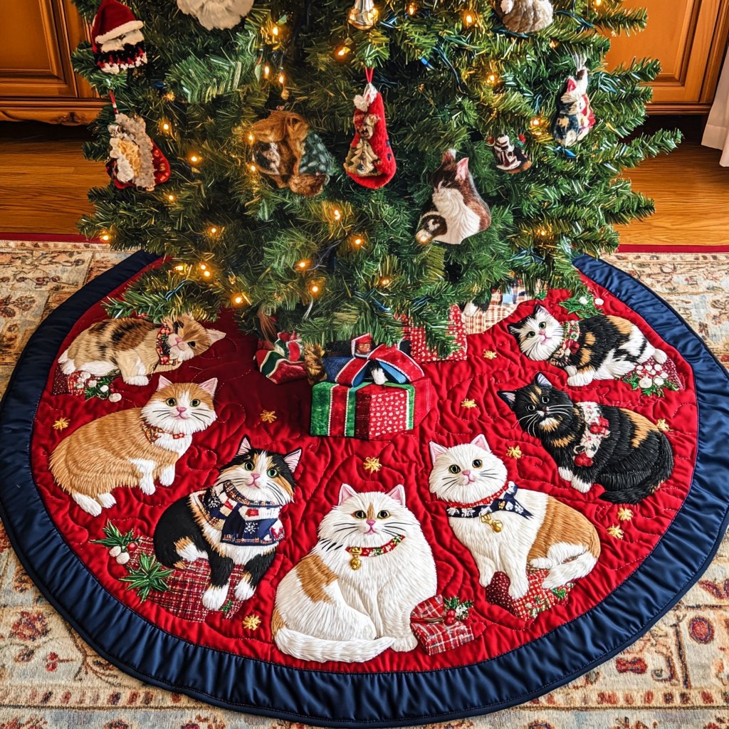 Whiskers in Wonderland Christmas Tree Skirt
