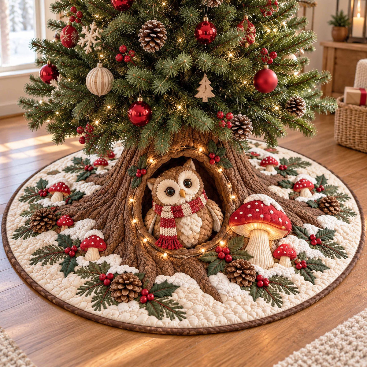 Whisper Owl Christmas Tree Skirt