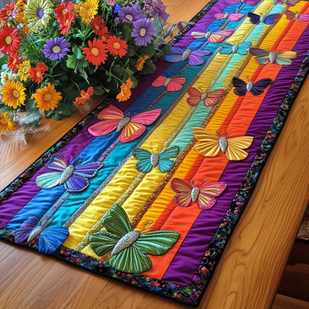 Whispering Butterflies Table Runner