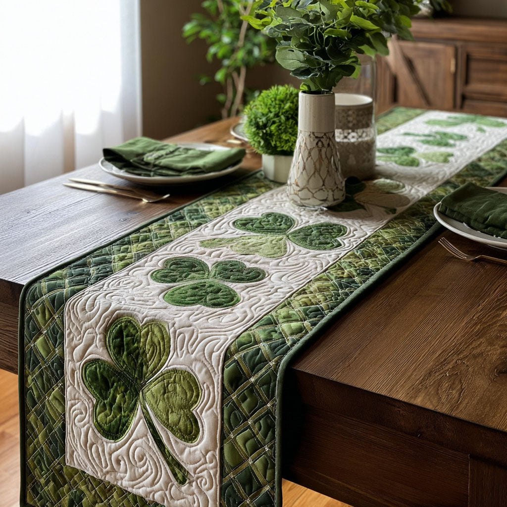 Whispering Shamrock Table Runner