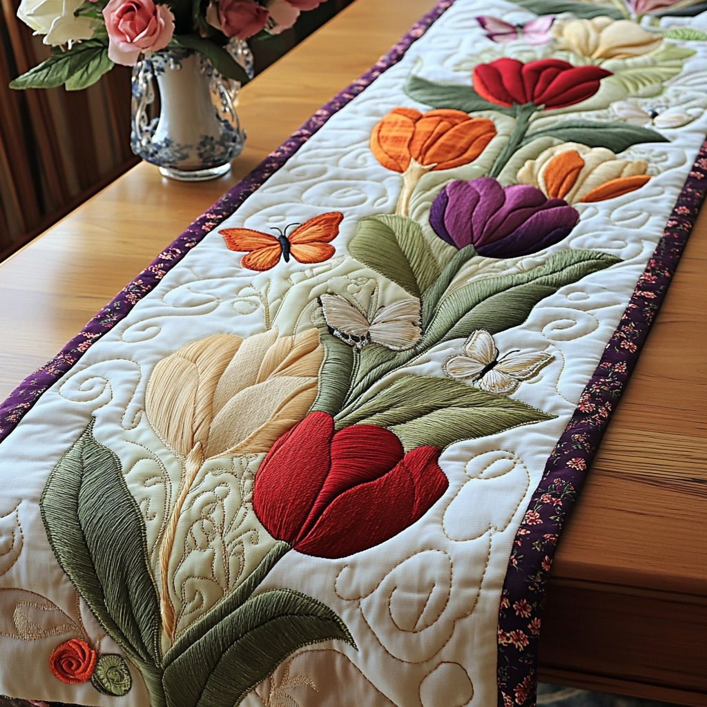 Whispers of Tulips Table Runner