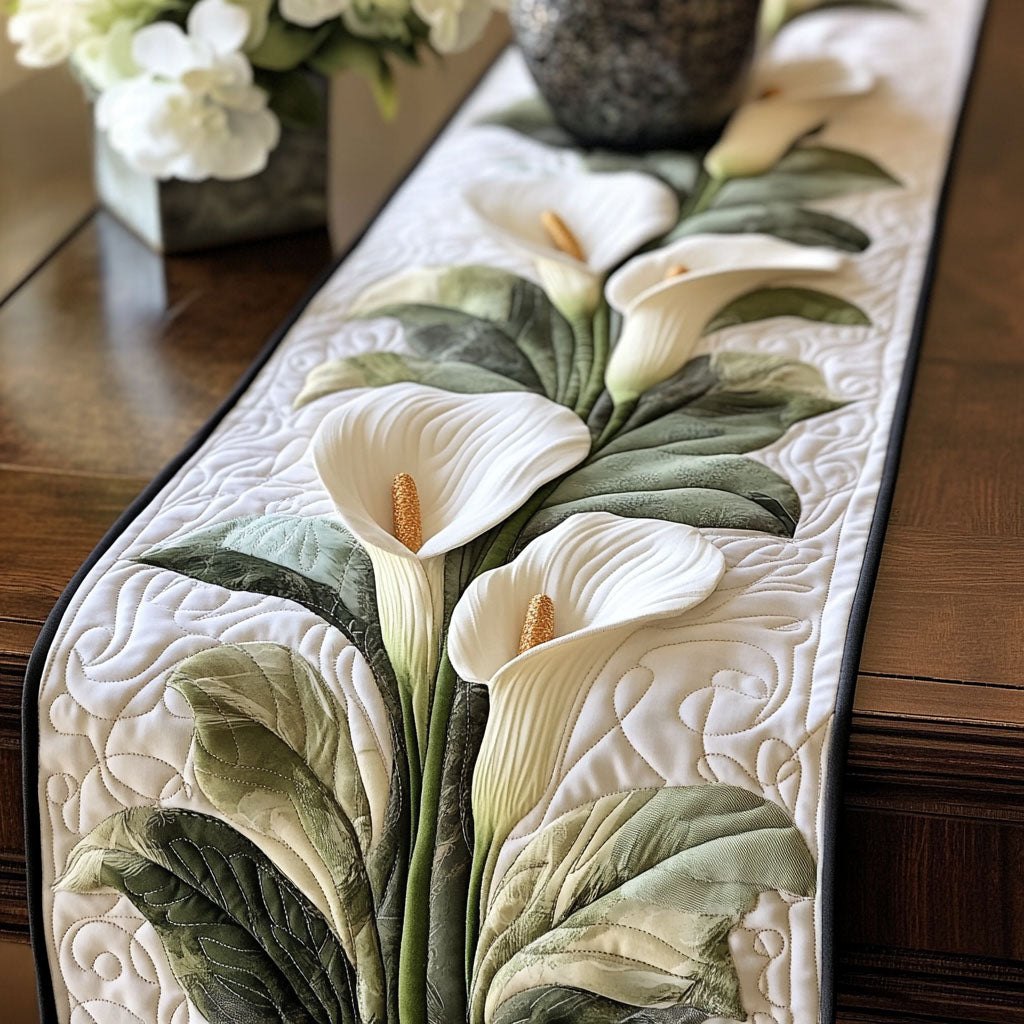 White Calla Grace Table Runner