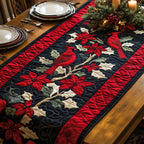 White Leaf Cardinal Table Runner