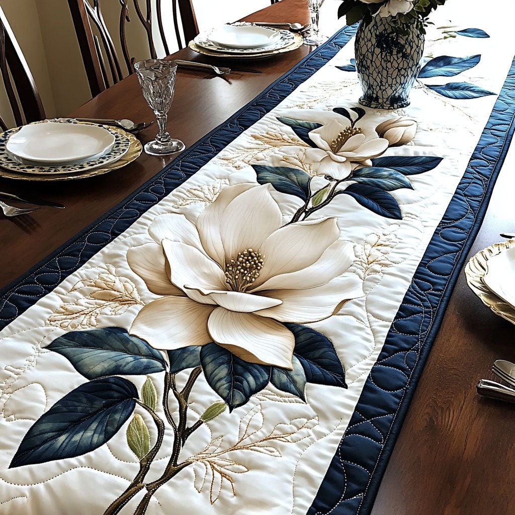 White Magnolia Bliss Table Runner