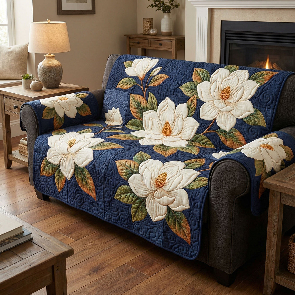 White Magnolia Day Sofa Cover