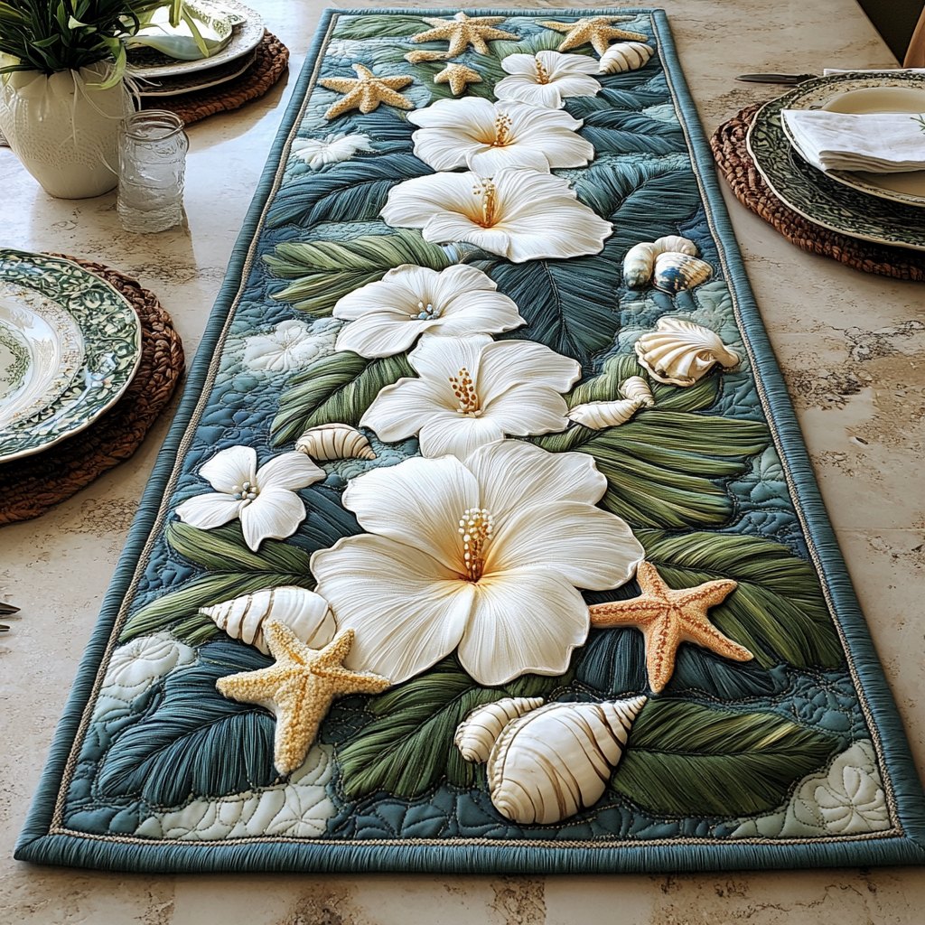White Serenity Table Runner