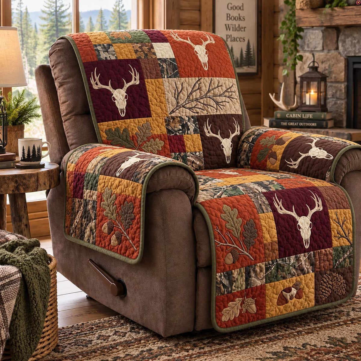 Whitetail Skull Lodge Sofa Cover