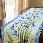 Bluebells on Pale Green Table Runner