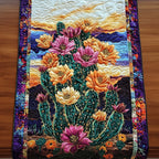 Cactus with Pink Desert Flowers Table Runner