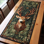 Stag in a Green Wreath Table Runner